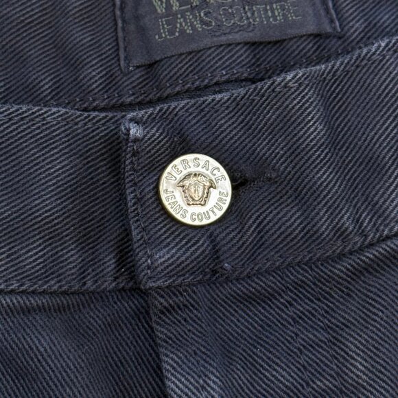 Vintage Versace Jeans Couture Straight Leg Navy Blue Jeans Pants - Size 38x32 - Picture 9 of 12